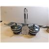 Image 2 : 117.  COBALT BLUE AND CHROME CONDIMENT SET