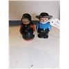 Image 1 : 132.  VINTAGE AMISH HEAVY METAL SALT AND PEPPER SHAKERS