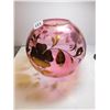 Image 1 : 133.  VINTAGE BOHEMIAN GLASS ROSE BOWL GOLD ACCENTS