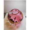 Image 2 : 133.  VINTAGE BOHEMIAN GLASS ROSE BOWL GOLD ACCENTS