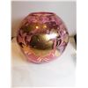 Image 3 : 133.  VINTAGE BOHEMIAN GLASS ROSE BOWL GOLD ACCENTS