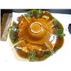 Image 3 : 140.  LD 706 USA POTTERY LAZY SUSAN CHIP AND DIP SET