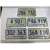 Image 1 : (5) Sask License Plates (1) 1972 (4) 1976