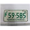 Image 1 : (1) 1968 Sask License Plate