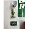 Image 2 : Sask Roughriders Collectibles Salt and Pepper Shaker in Seal Box, mini glass Bubble Head