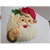 Image 1 : Vintage 21"x24" Plastic Santa Christmas Decor