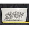 Image 2 : Bernie Brown Year 2000 Horse Illustration w/ Original Seal 23"x13"