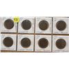 Image 1 : 8 large pennies- 1882 "H" (victorian) to 1919- mixed dates
