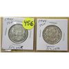 Image 1 : 1944 & 1945 silver half -dollars