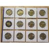 Image 2 : Plastic page of 5 loonies & 7 colorized toonies- mixed dates
