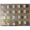 Image 1 : Plastic page of 20 tokens & trade dollars- mixed years & coins