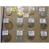 Image 2 : Plastic page of 20 tokens & trade dollars- mixed years & coins