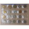 Image 4 : Plastic page of 20 tokens & trade dollars- mixed years & coins