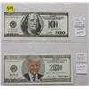 Image 1 : USA on one side/ korea on other side -$100 bills & 2020 donald trump bill- bills like new
