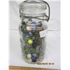 Image 1 : Antique Safety Seal Jar Full of Marbles