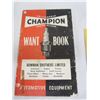 Image 2 : Champion Spark Plugs Want Book and Advantage Texaco Advertising
