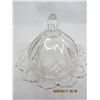 Image 2 : Antique Round Butter Dish Clear with Gold Accents