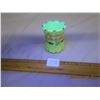 Image 4 : Antique Uranium Glass Toothpick Holder Glows Green