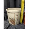 Image 2 : Vintage 1 Gal Painted Crock w/ Vintage Allens Candy Supreme Tin