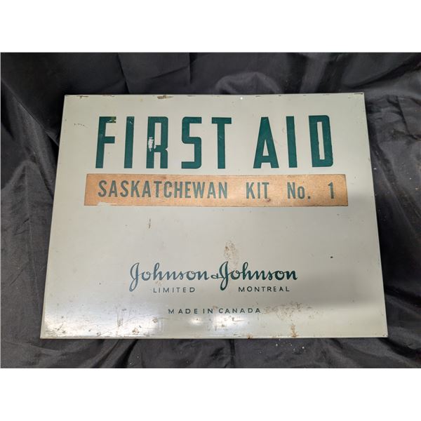 Vintage, Made in Canada, Saskatchewan First Aid Kit w/ Medical Items