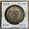 Image 1 : 1953 Canadian Silver 50 cent coin.