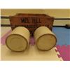 Image 4 : Mel Hill Beverage Co LTD wooden box and 2 Crockery Jar (1 with lid).