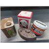 Image 2 : Liquid Pyrene can, Swarfega Antiseptic hand soap tin, Remembrance Day tin and a      sad iron