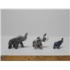Image 1 : Collection of three hand-carved elephant figurines