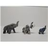 Image 2 : Collection of three hand-carved elephant figurines