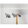Image 8 : Collection of three hand-carved elephant figurines