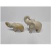 Image 2 : Collection of two hand-carved elephant figurines