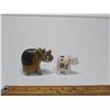 Image 1 : Collection of two hand-painted elephant figurines