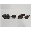 Image 3 : Collection of four hand-carved wooden elephant figurines