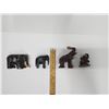 Image 7 : Collection of four hand-carved wooden elephant figurines