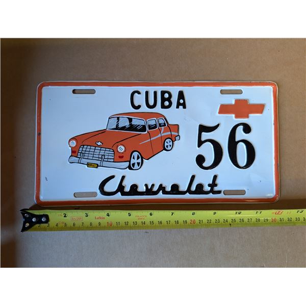 Vintage Painted Cuba 56 License Plate