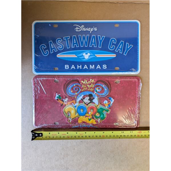 (2) Disney License Plates (1) Castaway Cay Bahamas (1) 2005 Disney World