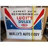 Image 2 : Wally's Auto Body DU Point Tin Sign 35"x29" Made in Canada
