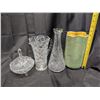 Image 2 : Lot of Crystal Items (Vase, pitcher, Candy Dish)