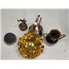 Image 2 : 5 Pieces Brass Items including Brass Music Box - working and 6 Piece Coaster Set