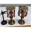 Image 3 : Heavy Brass and Metal Candle Stick Holders - 5 Pieces