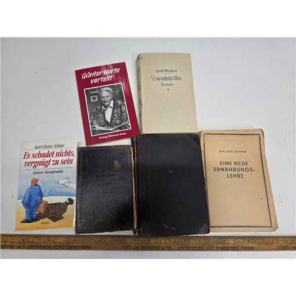 German Language Books including Bible - 6 pieces