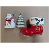 Image 1 : Vintage 1989 Christmas Salt and Pepper Shakers , and small Boot Decor