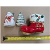 Image 4 : Vintage 1989 Christmas Salt and Pepper Shakers , and small Boot Decor