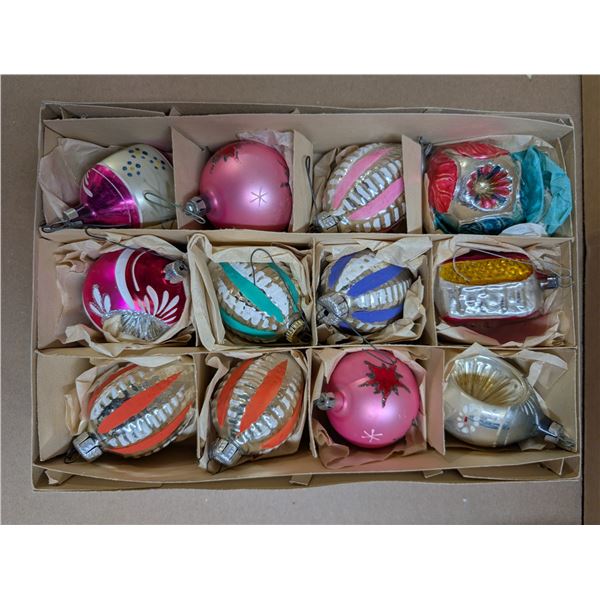 Box of Vintage Christmas Ornaments