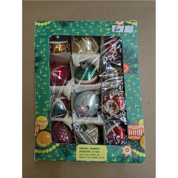 Box of Vintage Christmas Ornaments w/ Original Box
