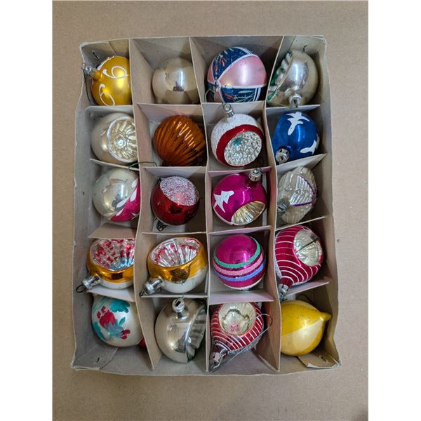 Box of Vintage Christmas Ornaments