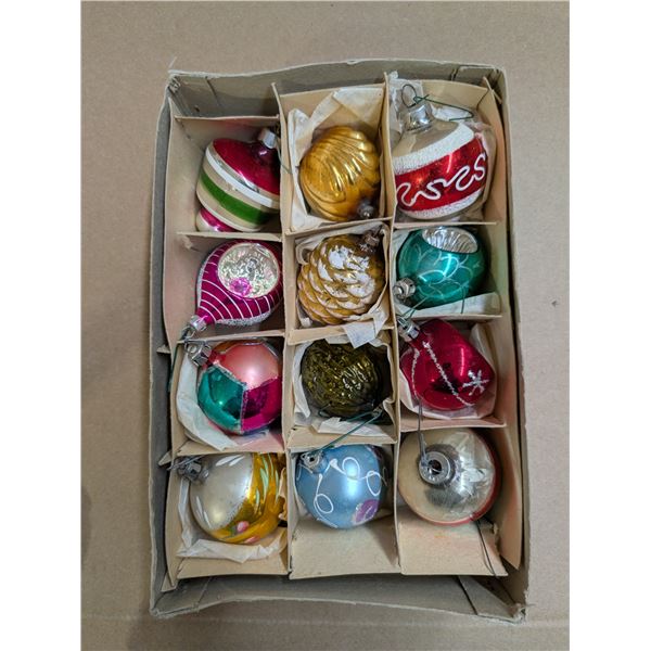 Box of Vintage Christmas Ornaments