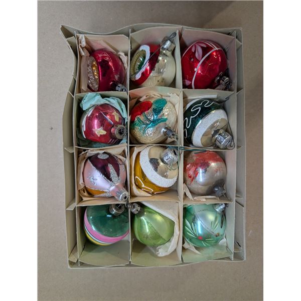 Box of Vintage Christmas Ornaments