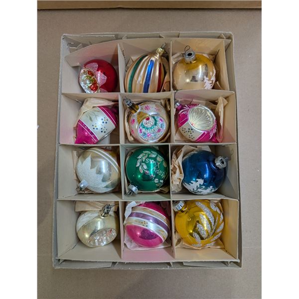 Box of Vintage Christmas Ornaments