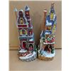 Image 1 : (2) Vintage Standing Porcelain Christmas Buildings